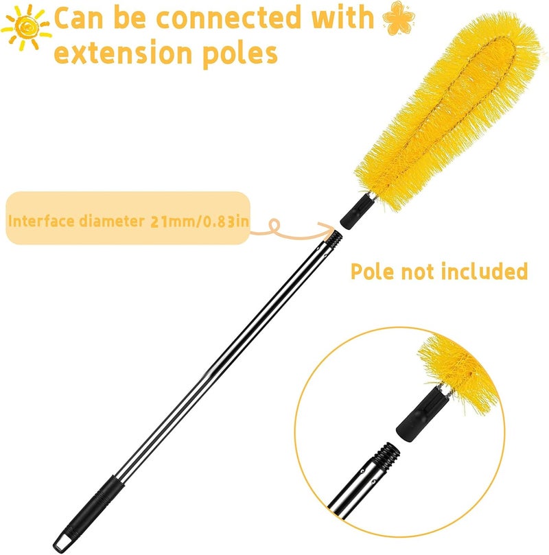 QoTang 2 PCS Gutter Cleaning Brush Roofing Tool Rain Gutter Guard Cleaner Tool Adaptation Thread Interface Dia 0.83 Inch 21 mm Gutter Cleaning Brush Tools Interface Diameter (Pole Not Included) - Image 4